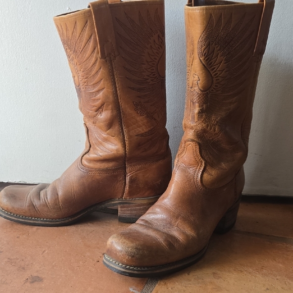 Men's Brown Leather Boots - Picture 2 of 8